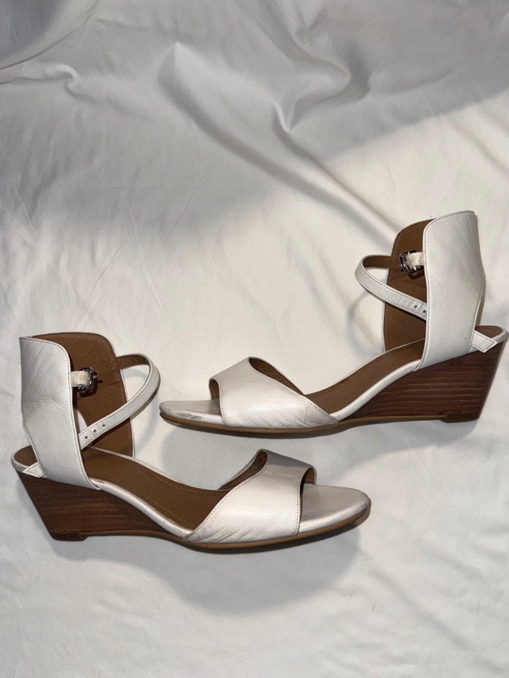 14th & Union Women's White Open Toe Ankle Strap Heels Size 7 - Picture 7 of 7